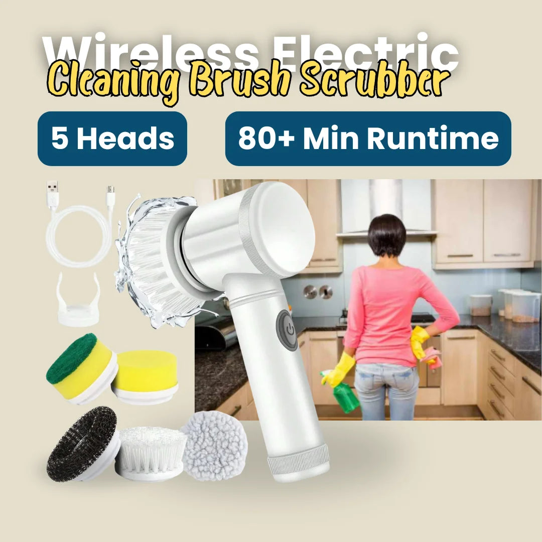 5-in-1 Wireless Electric Cleaning Brush Scrubber on kitchen sink