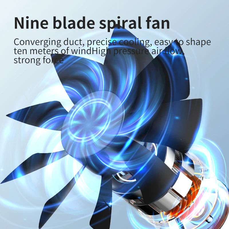 Nine blade spiral fan