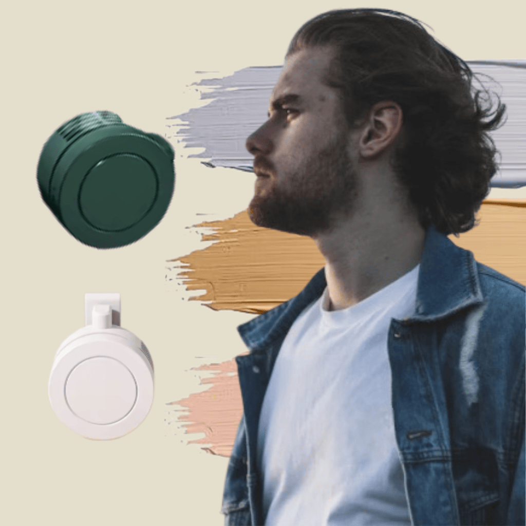For men - Hands-free waist/neck Mini Electric Fan - portable cooling for outdoor work, construction
