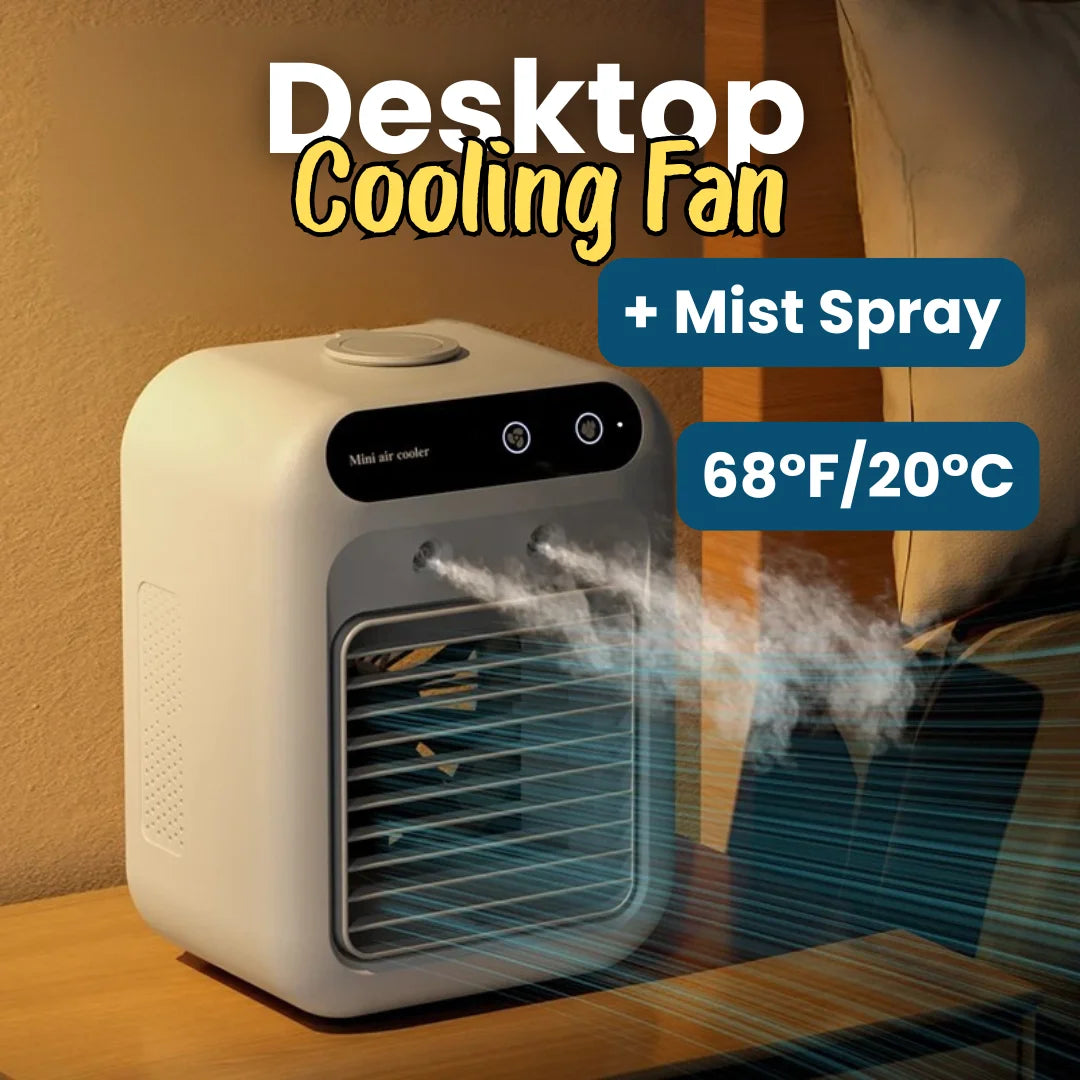 Compact Desktop Cooling Fan + Mist Spray