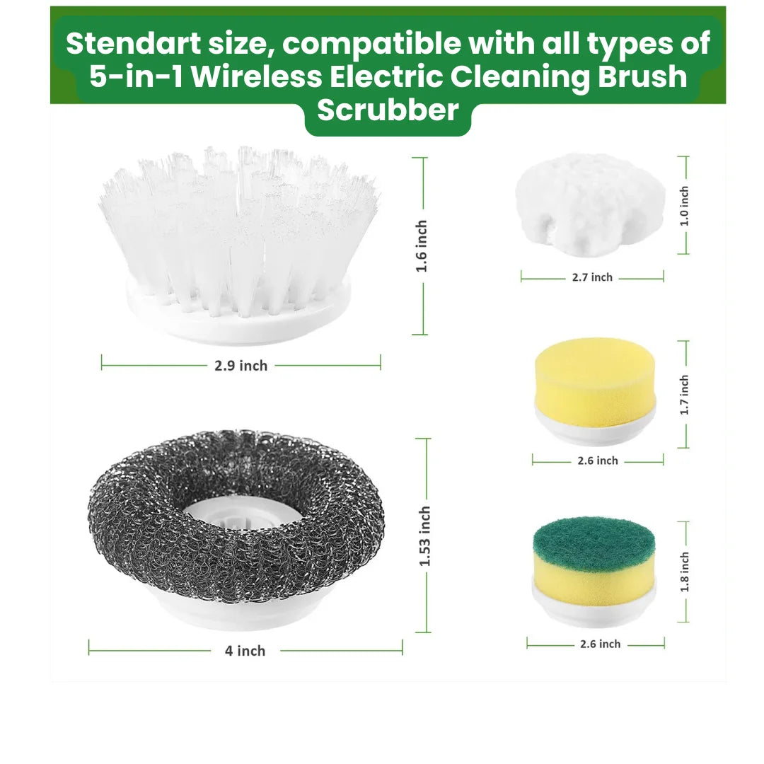 Set of 5 replacement brush heads for deep cleaning