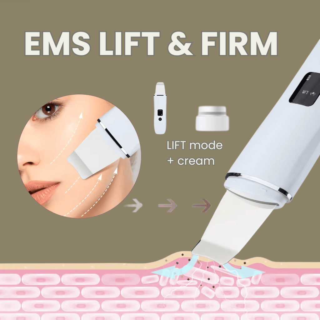 EMS microcurrent skin scrubber for facial lifting and firming at home
