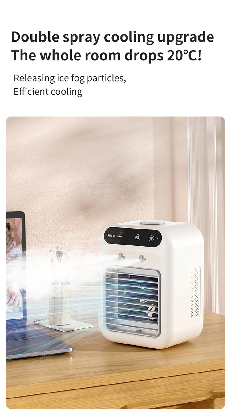 Mist fan near laptop for office use