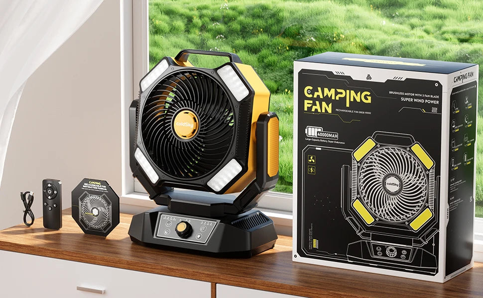 Portable fan charging via USB-C port