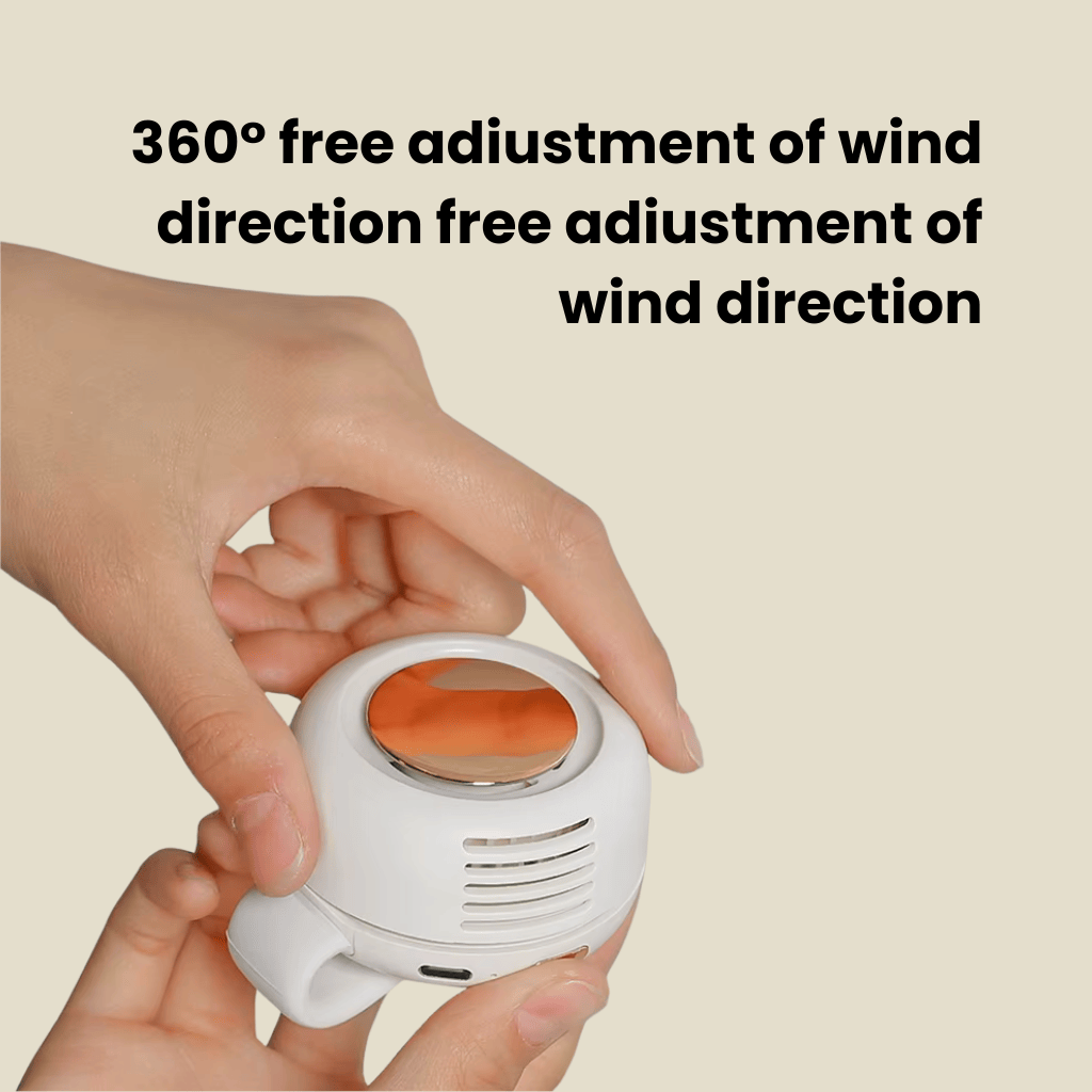 360° rotating Mini Electric Fan - hands-free cooling for waist, neck, or desk with 3-speed airflow