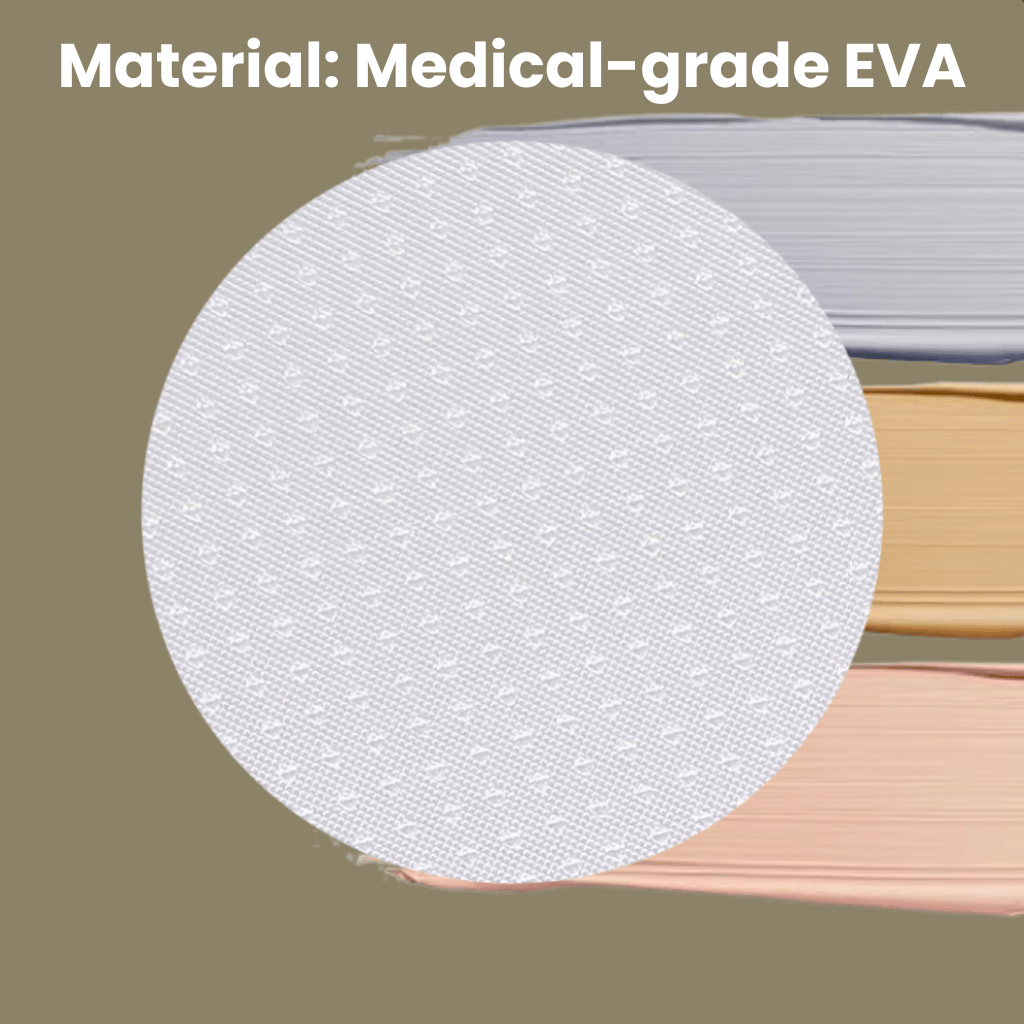 Close-up of medical-grade EVA material used in anti-wrinkle patches - hypoallergenic and breathable