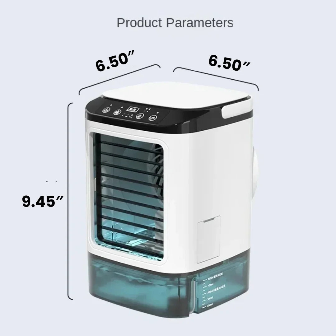 Personal evaporative cooler with 3-hour runtime and sleek modern design