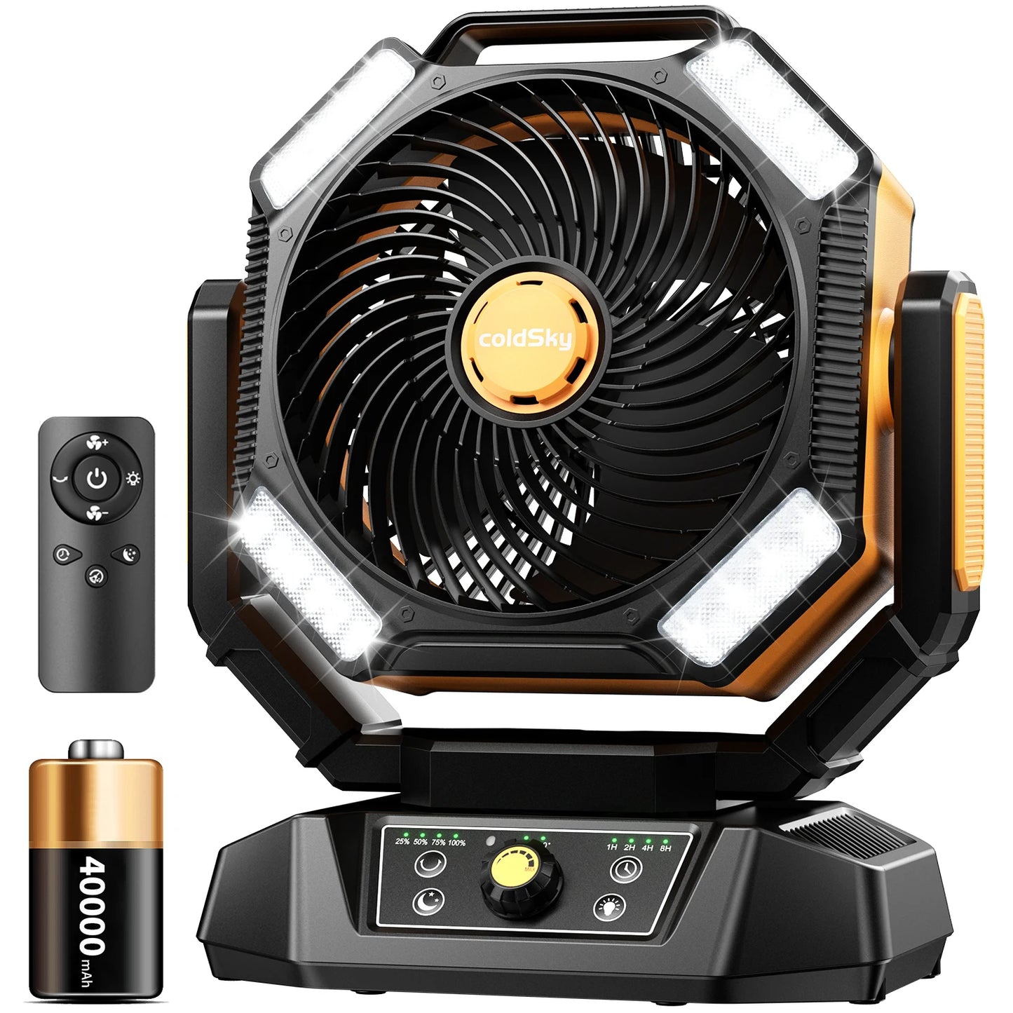 Rechargeable 40000mAh fan with remote control