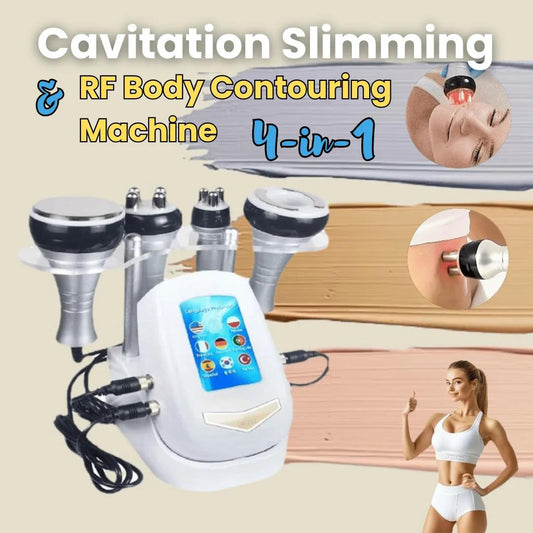 4-in-1 Cavitation & RF Body Machine - Non-invasive fat reduction for waist, thighs, arms
