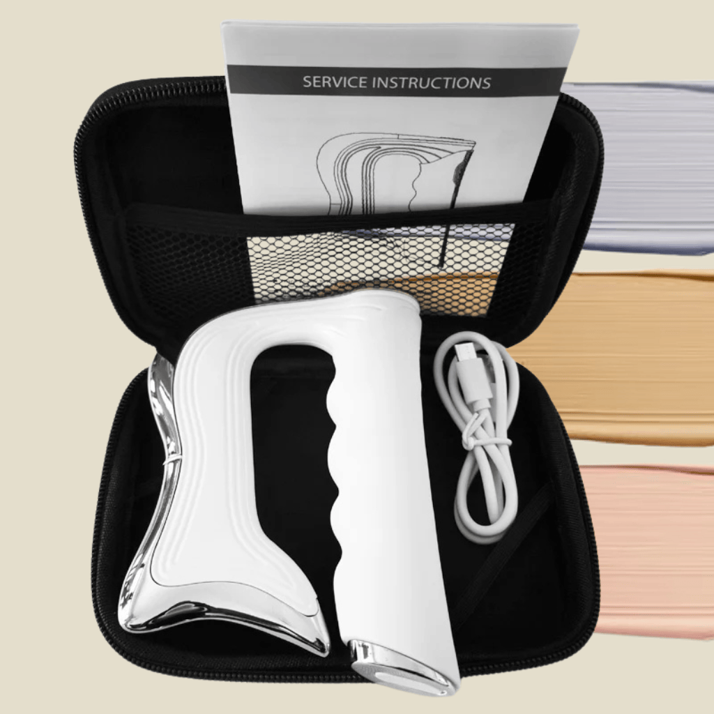 fascia massager by AURAICORE in sleek white storage case – portable & protective EVA bag