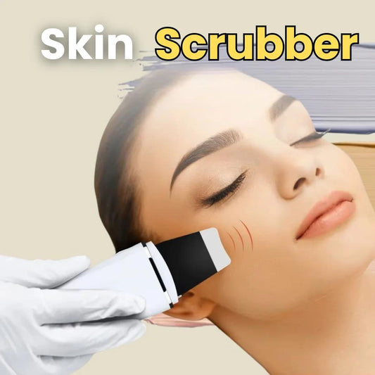 Ultrasonic skin scrubber with deep cleansing, EMS microcurrent lift, and ion therapy for home spa results