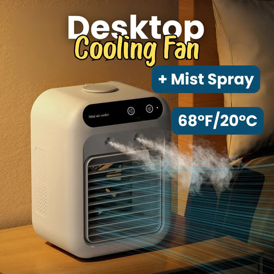 Compact Desktop Cooling Fan + Mist Spray